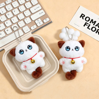 En gros, Porte-clés en peluche chat siamois mignon qui couine, poupée animal en peluche, breloque de sac à dos, jouet pendentif doux, cadeau