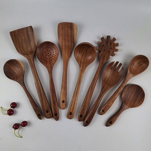 Espátula antiadherente de Acacia, colador para ensalada, tenedor, cuchara para sopa, utensilios de cocina, cuchara de madera de teca, espátula de madera - Product Image 3