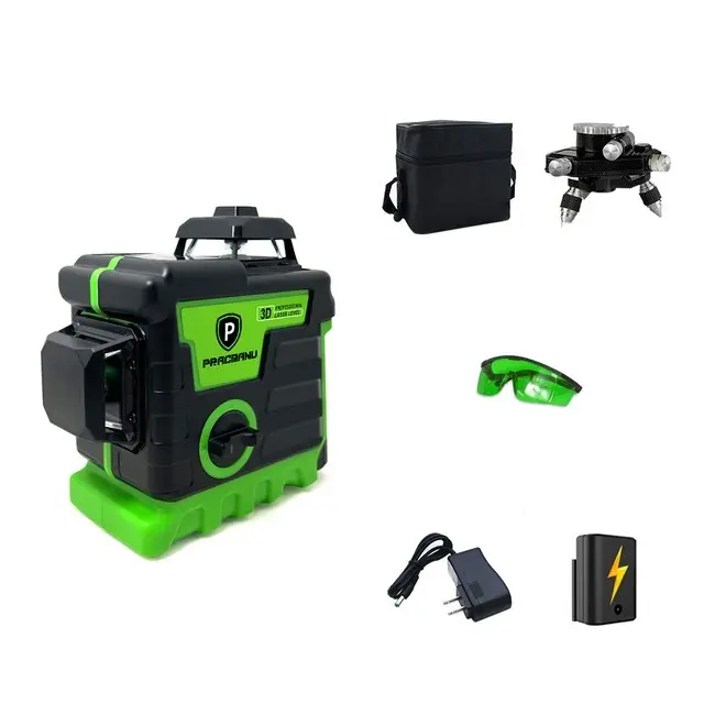 Factory Price Wireless 12 Lines 3D Green 360-degree Auto Self-Leveling laser level Rechargeable Batteries