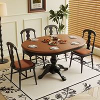 Französischer Massivholz-Ausziehtisch Amerikanischer Retro-Stil Kleiner Apartment-Esstisch Runder Wohnzimmer-Klapptisch