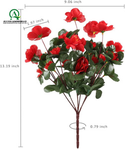 ดอกไม้ประดิษฐ์พืชสําหรับฤดูใบไม้ผลิดอกไม้ผ้าไหม Azalea สําหรับหม้อชาวไร่นอกระเบียงลานระเบียงสวนลานตกแต่งบ้าน - Product Image 2