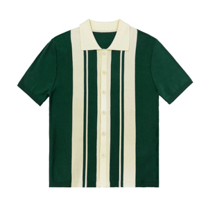Özel 2024 yaz jakarlı örgü kazak <span class=keywords><strong>Polo</strong></span> Anti-Shrink desen dekorasyon kısa kollu ile erkekler için nefes ince triko - Product Image 1