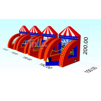 Zone de Jeux Gonflable Populaire 4-en-1 Détachable – Ensemble de Jeux de Carnaval Interactifs Portables pour Location de Fêtes et Événements