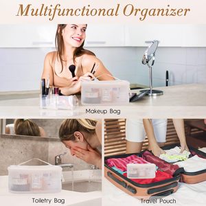 Bolsa de Cosméticos Transparente de Gran Capacidad con Cierre de Cremallera, Ligera, para Viajes, para Maquillaje, para Mujer - Product Image 5