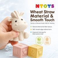 Ntoys Ensemble de jouets de bain à eau non perforés pour bébé, en paille de blé, jouets éducatifs empilables pour bébé, jouets de bain amusants, cadeaux