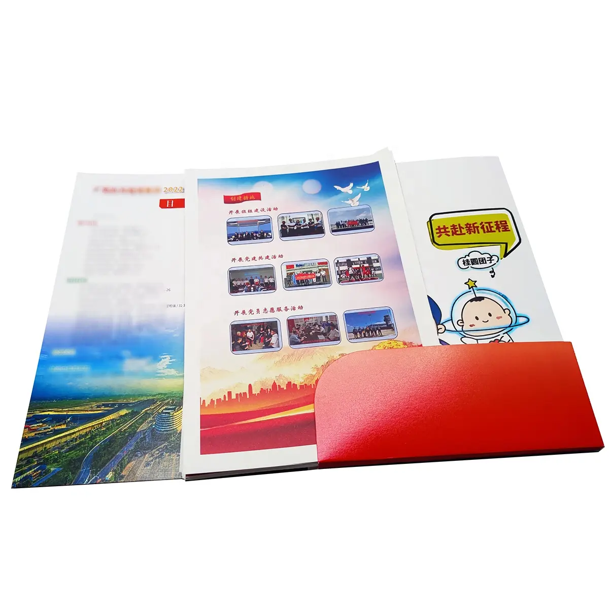 Offset Printing custom promotion paper flyer file folder loose-leaf leaflets booklet card flyers insert in pocket