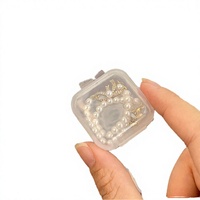 Boîte à bijoux portable en plastique transparent avec fermeture à clip, petite boîte de rangement pour bijoux, pour boucles d'oreilles, bagues, colliers, boîte de rangement pour bijoux de voyage