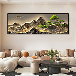 Оптовая продажа: Новая картина на холсте в китайском стиле «Горы и воды» со светодиодной подсветкой – благоприятный декор для дома - Product Image 4