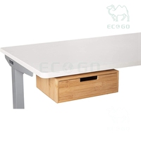 Tiroir de rangement sous le bureau en bambou, organisateur de table artisanal pour le bureau et la maison