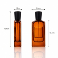 Flacon de parfum carré en verre de qualité supérieure 50 ml 100 ml Flacon de parfum brun avec vaporisateur à pompe Boîte d'emballage de luxe