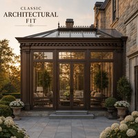 Véranda moderne en alliage d'aluminium résistant aux intempéries, avec toit en verre brun café, supportant des charges de neige importantes, pour extension de jardin, villa, hôtel