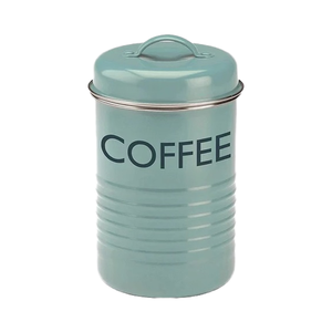 Boîte de rangement élégante pour thé, café et sucre de style vintage bleu, pour comptoir de cuisine, avec couvercles - Product Image 1