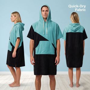 Custom Stitching Colored Microfiber Beach Surf Poncho Hooded Towel Highly Absorbent <b>Adult</b> Sport <b>Changing</b> Towels <b>Robe</b> - Product Image 1