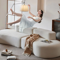 Canapé en forme de noix de cajou créatif et irrégulier, style crème, compressé sous vide, pour salon, mobilier personnalisable
