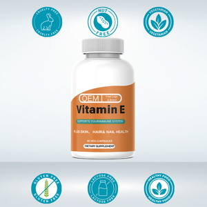 OEM/ODM 400mg <span class=keywords><strong>Vitamin</strong></span> <span class=keywords><strong>E</strong></span> alami kapsul Softgel Halal bersertifikat antioksidan untuk pertumbuhan rambut dewasa dan perawatan kulit - Product Image 4