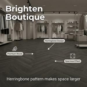 Parquet en chêne clair multicouche à chevrons avec âme en bouleau russe et classe AC4, idéal pour les boutiques - Product Image 3