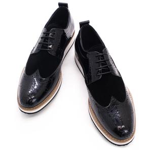 New Arrival British Style Men Casual Shoes Flat White Outsole Lace up <strong>Patent</strong> Oxford Shoes Trendy Sneaker for Men - Product Image 3