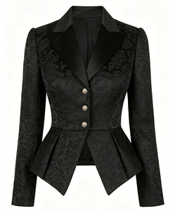 Damen Silber Jacquard Kurz-<span class=keywords><strong>Blazer</strong></span> Einreihige Modische Party-Jacke - Product Image 5