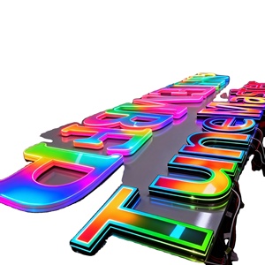 Enseigne programmable personnalisée en gros, effet de couleur dynamique, lettre lumineuse 3D, enseigne animée à lettres en relief LED RGB - Product Image 1