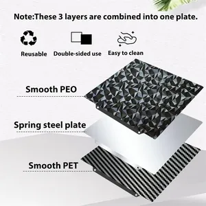 Hoja PEI MK4/<span class=keywords><strong>MK3S</strong></span> 241*254, placa de acero de resorte texturizado PEO de doble cara, placa de construcción magnética para accesorios de impresora 3D <span class=keywords><strong>Prusa</strong></span> <span class=keywords><strong>I3</strong></span> - Product Image 6