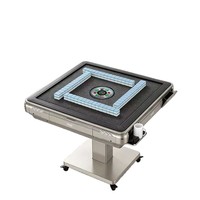 Table de mahjong automatique, table de jeu de mahjong électrique, table de jeu de tuiles d'intérieur avec porte-gobelets pour le divertissement à domicile