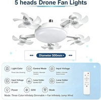 Ventilateur de plafond LED moderne avec douille E27, design croisé, télécommande pour salon et chambre à coucher