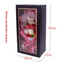 Coffret Cadeau de Bouquet de Roses Artificielles en Savon et Ours en Peluche Faits Main, Écologiques et Modernes – Idéal pour la Saint-Valentin 2026 – Vente en Gros