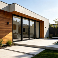 Porte coulissante en aluminium à rupture de pont thermique, double vitrage, verre Low-E, économie d'énergie, couleur RAL personnalisée