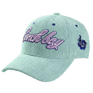 <b>Coach</b> Bay Corduroy Baseball Cap Embroidered Logo Adjustable Unisex Casual Hat Light Purple 6-Panel Design - Product Image 5
