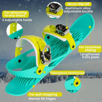 Mini-skis légers à double planche pour débutants, luge à neige, sports d'hiver en plein air, planche à ski avec sac rembourré, attaches et sangles