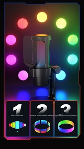 Microphone de bureau filaire multi-appareils, cardioïde, gain réglable, fonction silencieux en un <span class=keywords><strong>clic</strong></span>, 3 modes d'éclairage RVB, 7 effets RVB personnalisés, PC portable - Product Image 6