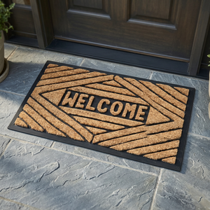High Quality Coir Rubber Non Brush Decorative Rectangle Entrance Mat Durable Slip Resistant Dirt Trapping Easy <b>Clean</b> Sleek - Product Image 2