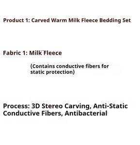 Juego de Cuatro Piezas de Lana Cálida de Lujo Ligero, Edredón de Terciopelo de Leche Tallado de Doble Cara y Grueso, Estilo Neutral para Otoño e Invierno - Product Image 4