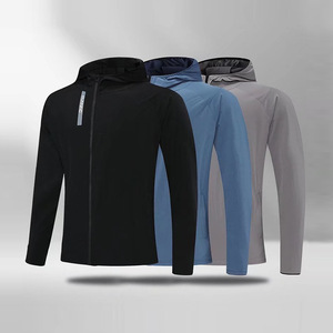 Vestes de course d'hiver pour hommes grandes tailles, séchage rapide, respirantes, pour l'entraînement sportif, le football, les sweats à capuche décontractés, avec fermeture éclair, coupe-vent pour la gym et le fitness - Product Image 2