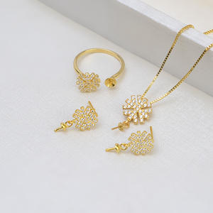 Set de Joyería de Moda Femenina DIY, Plata S925, Colgante de Nieve, Anillo Abierto, Soporte para Perla Vacío, Wenchi China 16642 - Product Image 3