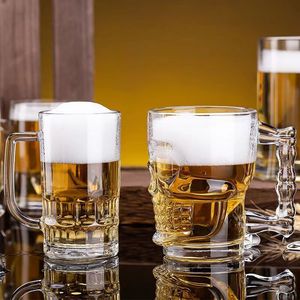 Taza de vino vacía con cara de fantasma de <span class=keywords><strong>calavera</strong></span> de 500ml, <span class=keywords><strong>copa</strong></span> de cerveza con asa, <span class=keywords><strong>cristal</strong></span> - Product Image 5