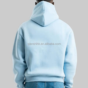 เสื้อฮู้ดดี้ผ้าเฟรนช์เทอร์รี่สีดำมีฮู้ดโอเวอร์ไซส์สำหรับผู้ชายผ้าคอตตอนอุปกรณ์จำเป็น100% ไหล่ตกเสื้อฮู้ดโอเวอร์ไซส์ใช้ได้ทั้งชายและหญิง - Product Image 4