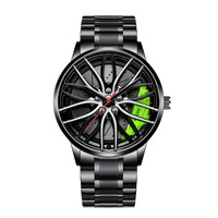 Montre de luxe pour homme 2024 en acier inoxydable, mouvement à quartz entièrement automatique, cadran en verre, aiguilles, boîtier en alliage tendance, 3 ATM