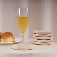 Dessous de verre octogonal beige en travertin café boissons pour table à manger Dessous de verre personnalisé pour bar