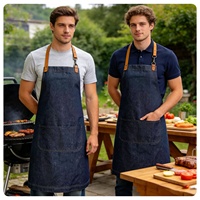 Tablier en jean sans manches réutilisable pour la cuisine et la maison, impression de logo personnalisée, résistant aux taches, pour hommes et femmes, Niuweili