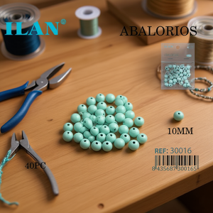 ILAN Abalorios Perline monocolore da 10 mm 40 pezzi per la creazione di gioielli - Product Image 3