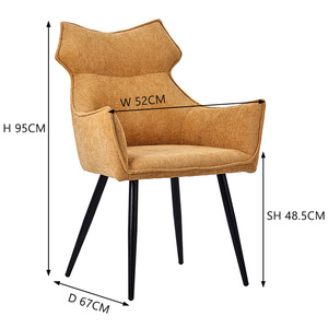 Sedia <span class=keywords><strong>da</strong></span> <span class=keywords><strong>pranzo</strong></span> moderna di lusso in <span class=keywords><strong>tessuto</strong></span> bouclé nordico per ristoranti commerciali, campione gratuito dal produttore cinese - Product Image 6
