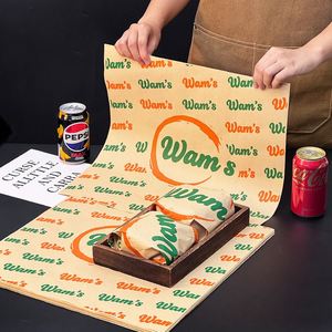 Disposable Coated Recyclable Thick Sandwich Tray Bread Liner Food Absorbent <b>Paper</b> Packaging for Snacks Beverages Pizza Cake - Product Image 2