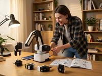 CHRT - Kit de Brazo Robótico de Escritorio para Educación STEM, Programable en 4 Ejes, con Láser de Dibujo Scratch Blockly e Impresión 3D, para Escuelas y Universidades