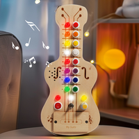 Guitare en bois multifonctionnelle pour enfants, jouet éducatif Montessori, planche musicale avec boutons interactifs, apprentissage précoce, sensoriel