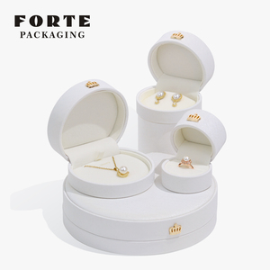 Forte Packaging - Caja de Joyería Semicircular de Nuevo Diseño, Caja de Joyería de Cuero de Lujo, Cajas de Anillos Personalizadas, Caja de Embalaje para Joyería - Product Image 3