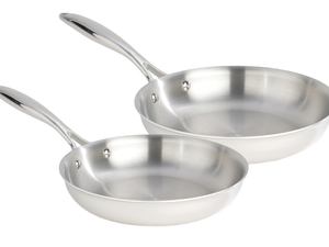 Sartén de Acero Inoxidable SS430 OEM, Juego de Utensilios de Cocina <span class=keywords><strong>con</strong></span> Tapa de Vidrio, Compatible <span class=keywords><strong>con</strong></span> Inducción, para Uso en Cocinas de Hotel - Product Image 1