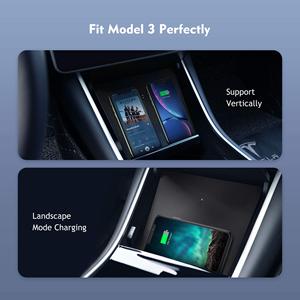 แท่นชาร์จโทรศัพท์ไร้สายมาตรฐาน QI สำหรับเครื่องชาร์จสมาร์ทโฟน Tesla รุ่น3 /y คอนโซลกลาง - Product Image 5