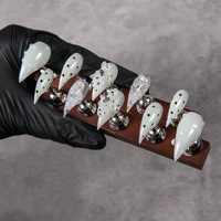 Faux ongles à presser style féerique blanc laiteux les mieux notés avec paillettes étoiles colorées, longs ongles stiletto griffes de dragon pour femmes 2026
