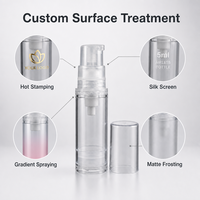 Flacon pompe sans air rechargeable portable anti-fuite 5ml 10ml 15ml avec pompe pulvérisatrice ou pompe à lotion pour emballage cosmétique